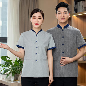 クリーナーチュニックとパンツレストランスタッフスクラブユニフォームのためのユニセックスハウスキーピング受付ホテルユニフォーム - Product Image 4