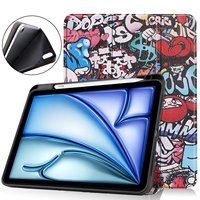 Étui pour tablette en PU TPU pour iPad Air4 Air5 10,9 pouces avec support pour stylet, design ultra fin, dessin animé, fonction veille/réveil automatique
