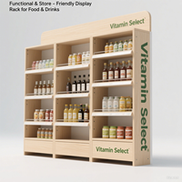 Étagère de présentation multi-niveaux en bois écologique à 4 niveaux, robuste, à fixation au plafond, marque Vitamin Select, pour aliments