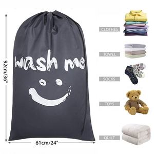 Hot Selling Travel Waterproof Large Size Nylon Polyester Washable <b>Drawstring</b> Laundry Bag for Dirty Clothes - Product Image 1