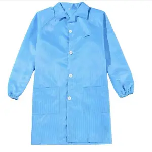 Mantel Lab dapat dipakai ulang, pakaian kerja wanita pembersih antistatik ESD baju kerja untuk bengkel pabrik elektronik