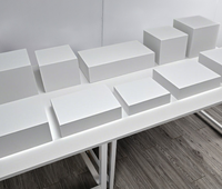 Boîte de présentation en acrylique blanc pour ornements, gâteaux de mariage et table de desserts, présentoir cube pour la plantation printanière