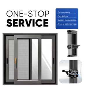Barre antivol intégrée, fenêtre coulissante, <span class=keywords><strong>grille</strong></span> de sécurité en aluminium épais, double vitrage, fenêtre coulissante pour balcon domestique - Product Image 1