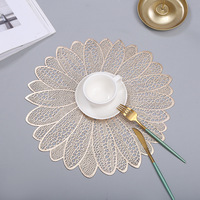 Décor de Table creux métallique or chargeur napperons vinyle feuille tissée PVC assiettes tapis pour réception de mariage de vacances