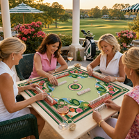 Tapis de Mahjong Américain Personnalisé en Néoprène de 33 Pouces, Antidérapant, Housse de Table Géométrique Carrée pour Clubs de Golf, Cadeau pour Soirée de Jeu, OEM ODM Vente en Gros