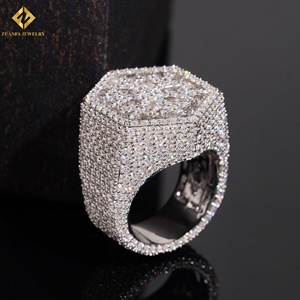 Anillo de Hombre con Diseño de Copo de Nieve, Plata de Ley S925, Moissanita, Hexagonal, Bañado en Rodio, Precio de Fábrica al por Mayor, Anillos Personalizados - Product Image 2