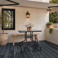 Tablas de Madera Compuesta para Terraza Exterior WPC Gris Oscuro, Pisos de Madera Compuesta para Patio, Terraza y Jardín