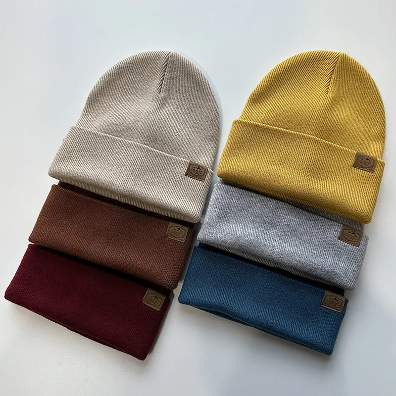 Custom Beanie Manufacturers Premium Itch Free Merino Wool Customized Rib Knit Winter Hats Toque Cap