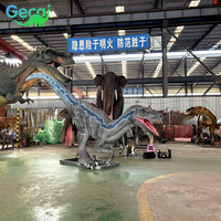 Robot Gecai Velociraptor Dinosaure grandeur nature, modèle animatronique de dinosaure, statue de dinosaure grandeur nature, sculptures de dinosaures
