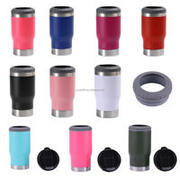 Gobelet isotherme 3-en-1 en acier inoxydable de 12 oz, écologique, personnalisé, classique, pour camping, avec support pour cola et refroidisseur de canettes de bière