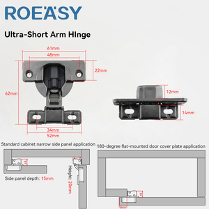 مفصلات خزانة rouy 35 مخفية بإغلاق ناعم 16 من العرض الفائق ، مفصلات خزانة ضيقة ذات حدود ضيقة مصممة للمساحات الضيقة - Product Image 4