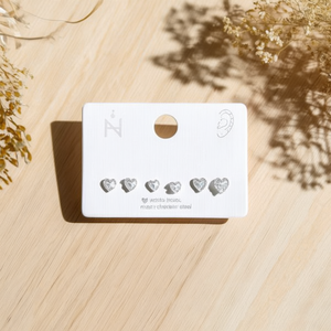 Orecchini a Perno a Forma di Cuore con Zirconi Bianchi 4mm 5mm 6mm Gioielli alla Moda - Product Image 3