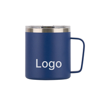 Mug de table isotherme à double paroi SUS304 de 400 ml avec poignée, tasse à café réutilisable pour le bureau, la maison et les boissons quotidiennes