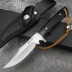 มีดพกพา EDC สำหรับกิจกรรมกลางแจ้ง เหล็ก 7Cr13Mov ใบมีดแบบ Fixed Blade ด้ามไม้มะเกลือ/ไม้พะยูง พร้อมปลอกหนัง สำหรับเดินป่า ตั้งแคมป์ DIY OEM - Product Image 4