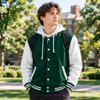 Veste de baseball en coton à manches longues avec logo personnalisé, taille plus, boutonnée, uniforme d'équipe, veste à capuche pour homme, veste de baseball