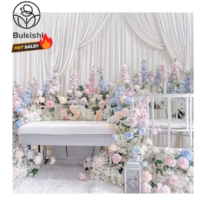 The best quality Wedding/Event/party decorations White/hot pink/red/multi color flower runner silk artificial flower decoration