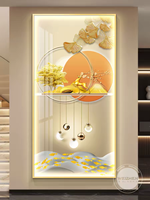 Peinture murale décorative en porcelaine de cristal avec lumière LED géométrique abstraite de luxe, art mural de luxe, peinture encadrée pour la décoration de la maison