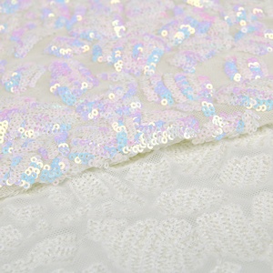 Luxury Christmas Dress Fabric <strong>Elastic</strong> <strong>Mesh</strong> Colorful Sparkling Sequin Embroidery Fabric for Party Dresses - Product Image 2