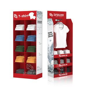 Support d'affichage au sol pour vêtements, t-shirts, promotion de vêtements, en carton ondulé écologique personnalisé - Product Image 1