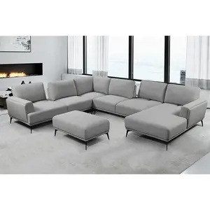 Modern Nordic Living Room Fabric Sofa Factory Direct Supply Simple Art Furniture Modular Sofa With Chaise Lounge Ottoman Sofa