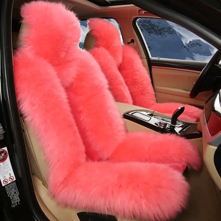 australian real sheepskin auto fur sheep skin long hair wool car cushion seat cover set for car universal