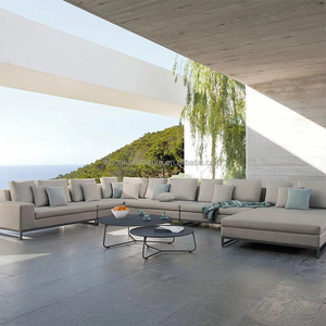 Ensemble de canapés d'extérieur en aluminium de style moderne avec coussins et oreillers, pour hôtel, patio et balcon, salon, meubles imperméables - Product Image 3
