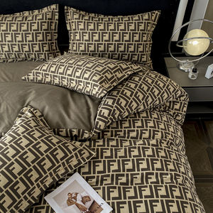 Ensemble de literie en coton pur non toxique 3 pièces, draps de lit solides aux coins arrondis, ensemble de housse de couette de bonne qualité 4 pièces - Product Image 2