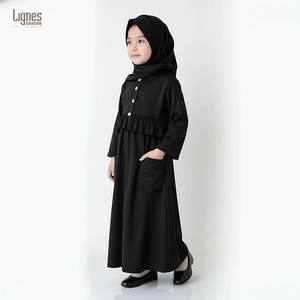 Abaya islamique modeste pour filles avec hijab assorti, vêtements musulmans de qualité export - Product Image 3