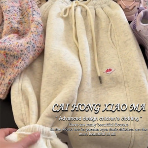 Tongxingyuan Girls Winter Fleece <b>Lined</b> <b>Pants</b> Casual Long <b>Pants</b> Childrens One Piece Sports Jogger Sweatpants - Product Image 5