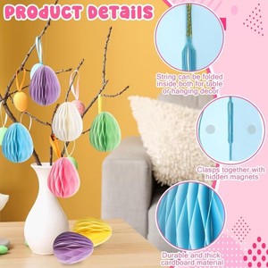Decoraciones de Pascua Umiss, Huevos de Pascua de Papel Origami Ecológicos con Imanes, Adornos de Papel - Product Image 5