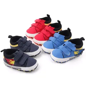 Pabrik Tiongkok sepatu bayi laki-laki kasual prewalk denim kanvas murah