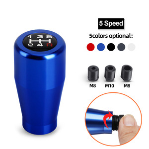 Car Gear <b>Shift</b> <b>Knob</b> 5 Speed Aluminum Alloy Universal Blue M8 M10 Threaded - Product Image 1