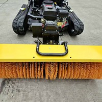 Tondeuse à gazon télécommandée à essence sur chenilles de haute qualité avec balayeuse à neige pour jardin agricole et nettoyage des routes Fabricant OEM