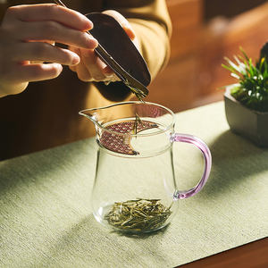 Mini tasse à thé résistante aux hautes températures poignée en verre borosilicaté haute tasse de partage équitable de nuage Transparent pour le Kung <span class=keywords><strong>Fu</strong></span> chinois - Product Image 5