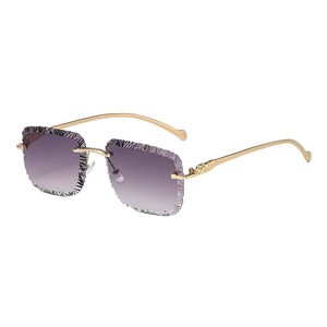 Fashion <b>Rimless</b> Square <b>Sunglasses</b> Gradient Purple Lenses UV400 Protection Women Casual Style 2025 - Product Image 4