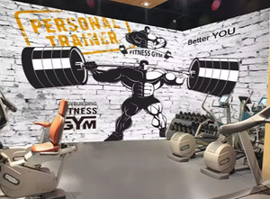 <span class=keywords><strong>Palestra</strong></span> moderna Bodybuilding sollevamento pesi Fitness Bar sfondo murale - Product Image 3