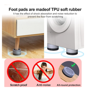 4-teiliges Anti-Vibrations-Fußmatte Gummatte Überrollverschluss leise universelle Waschmaschine Kühlschrank-Stütz Dämpfer Waschständer - Product Image 3