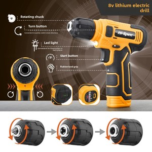 Hi-Spec đa chức năng 8V Lithium khoan điện đặt 133pcs Screwdriver Combo kit với nguồn năng lượng pin OEM ODM - Product Image 4