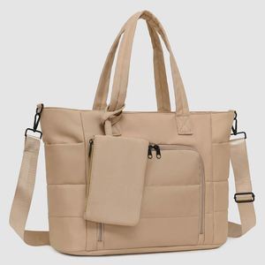 Sac bandoulière matelassé multi-poches pour femme, sac fourre-tout décontracté imperméable de haute qualité, sac à bandoulière tendance pour femme - Product Image 1