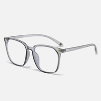 Lunettes de soleil tendance de style coréen, style rétro, monture rectangulaire pleine, grande monture, anti-lumière bleue, verres en PC, unisexe