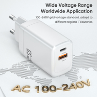 Usine directe Original US UK EU Type 65W GaN adaptateur secteur double port chargeur mural super rapide pour téléphones portables et ordinateurs portables