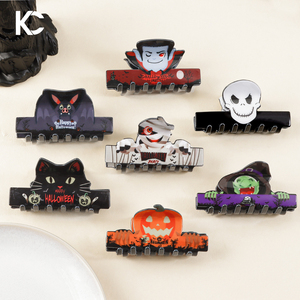 KUACHI nuevo diseño Halloween pinzas para <span class=keywords><strong>el</strong></span> pelo murciélago <span class=keywords><strong>vampiro</strong></span> patrón Horror pinzas para <span class=keywords><strong>el</strong></span> pelo mujeres dibujos animados venta al por mayor pinza para <span class=keywords><strong>el</strong></span> pelo - Product Image 1