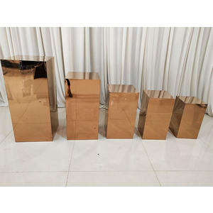 Base de soporte de boda de jarrón de acero inoxidable cuadrado multicolor de lujo - Product Image 1