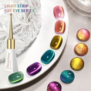 Beauty <span class=keywords><strong>Online</strong></span> - Esmalte de Uñas en Gel Efecto Ojo de Gato Rosa, Larga Duración, Secado con Lámpara UV LED, Inodoro, Profesional, para Salón de Belleza, Suministros para Manicura Artística - Product Image 2