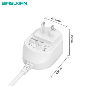 Adaptateur Simsukian AC/DC 12V <span class=keywords><strong>12</strong></span> Volts 500 mA Adaptateur mural AC DC Prise d'alimentation pour les États-Unis, l'UE, le Royaume-Uni - Product Image 4