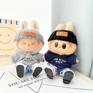 Popmart cho labubu 17cm phim hoạt hình đồ chơi búp bê hợp thời trang búp bê sang trọng 17cm với bộ trang phục thay thế chỉ quần yếm-Phụ kiện thời trang - Product Image 2