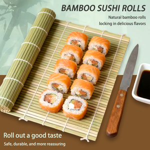 <span class=keywords><strong>Esterilla</strong></span> de Bambú para Enrollar <span class=keywords><strong>Sushi</strong></span> Makisu de 9.5 y 10 Pulgadas, Herramienta Cuadrada para Enrollar <span class=keywords><strong>Sushi</strong></span> Casero - Product Image 6