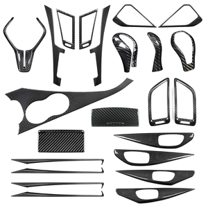 シャシャ カーボンファイバー ボディセット ギアシフトカップ ダッシュボード エアアウトレット ドアハンドルパネル インテリアアクセサリー インフィニティ Q50 Q60用 - Product Image 6