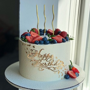 ท็อปเปอร์เค้กอะคริลิค ลาย "Honey And Sweetness Happy Birthday" หนา 1.3 มม. กว้าง 9 ซม. ของตกแต่งเค้กวันเกิด - Product Image 5