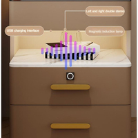Meubles de chambre à coucher Table de chevet à DEL moderne et luxueuse avec verrouillage Rfid Table de chevet intelligente pour usage domestique